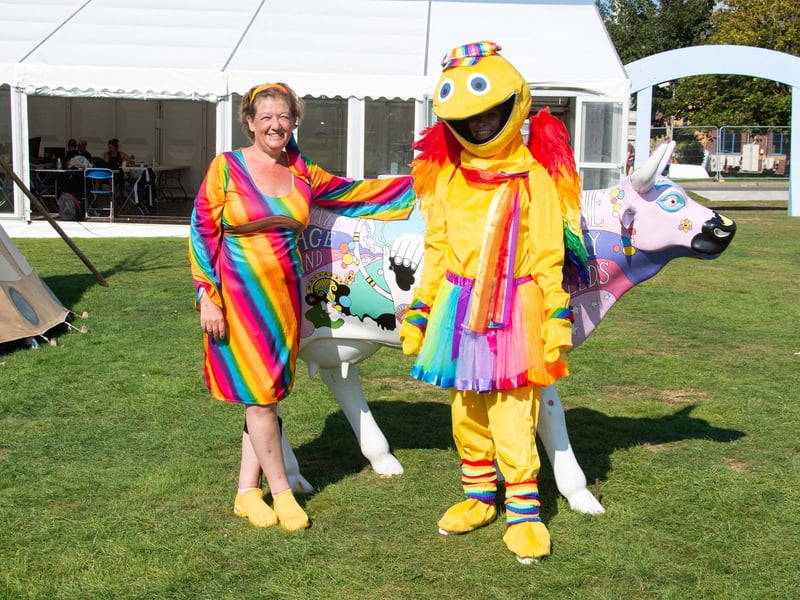 Winner of the Isle Of Wight Festival Fancy Dress Competition Donna Parkin and best friend Claire Swinburn