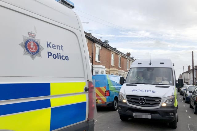  A Kent police van in position in Talbot Road, Southsea, ahead of the Portsmouth v Southampton Carabao Cup match on Tuesday, September 24. 

Picture: Byron Melton (240919-2962)