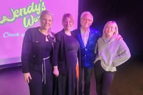 Tony Christie (second from right ) with (left to right) Jessica Battensby, Laura Cowan and Megan Wro