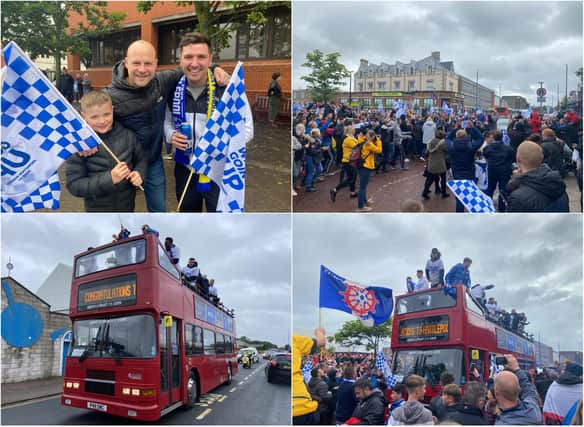 Fans turned out to celebrate Hartlepool's promotion.