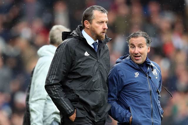 Slavisa Jokanovic and assistant Javier Pereira (right) during their time at Fulham