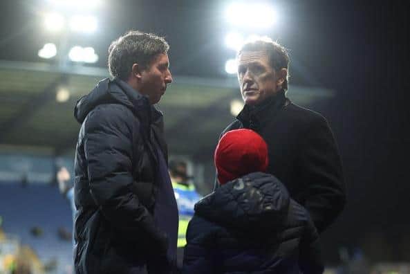 OXFORD, ENGLAND - JANUARY 09: Robbie Fowler and AP McCoy look on prior to the Emirates FA Cup Third Round match between Oxford United and Arsenal at Kassam Stadium on January 09, 2023 in Oxford, England. (Photo by Richard Heathcote/Getty Images)