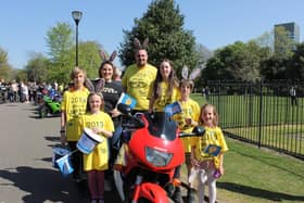 Organiser Michael Peat and his family at the 2019 Theo's Egg Run