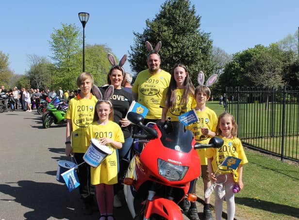 Organiser Michael Peat and his family at the 2019 Theo's Egg Run