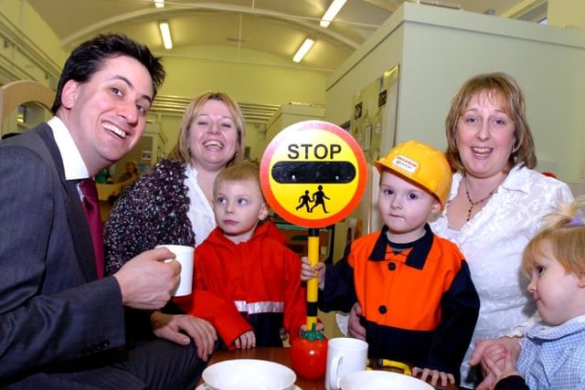 Children at Little Oaks Childcare Centre on it's opening day with special guest MP Ed Milliband. January 26, 2007.