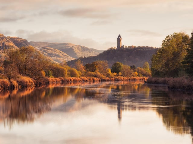 THE SUNDAY TIMES MAGAZINE WINNERWallace Monument from the Banks of the Forth Stirlingshire, Scotland. 