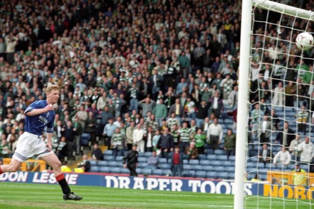07/05/95 - Craig Moore could only watch in horror after helping the ball into his own net for Celtic's third in a 3-0 win at their temporary home of Hampden in 1995.