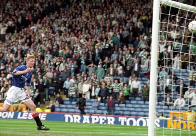 07/05/95 - Craig Moore could only watch in horror after helping the ball into his own net for Celtic's third in a 3-0 win at their temporary home of Hampden in 1995.