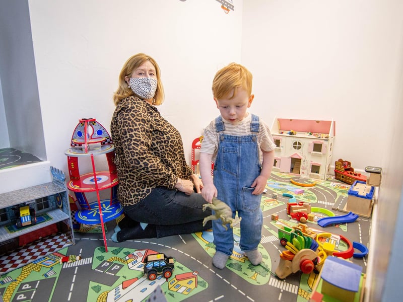Rachel Parvin, with her grandson Eddie 2 months at Sweet Peas Play Cafe in Fareham. Picture: Habibur Rahman