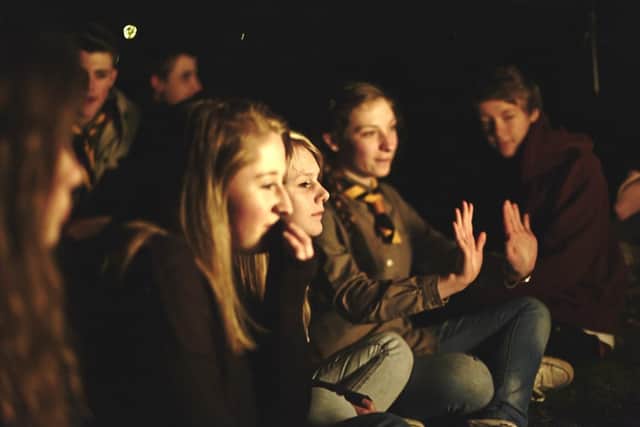 Explorer Scouts at Camp Fire