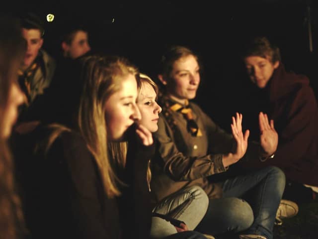 Explorer Scouts at Camp Fire