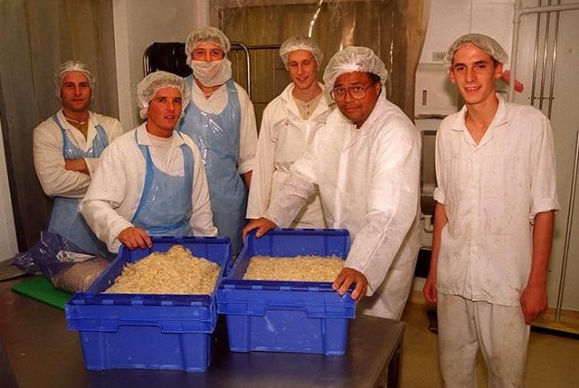Pictured at Thomas Food Partnership, Meadowbrook Park, Mosborough, Sheffield, where staff are seen in the mixing preparation room, September 3, 1997