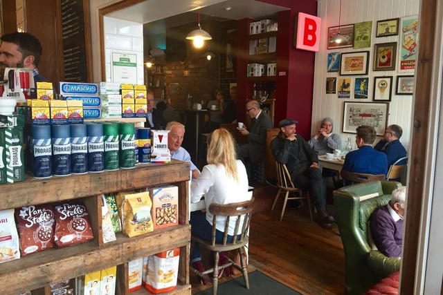 Panini, barista coffee and cakes to eat in or take away, plus a deli piled high with Italian fare.