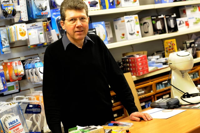 Owner Mike Brownhill, in his Hillsborough corner shop in 2011