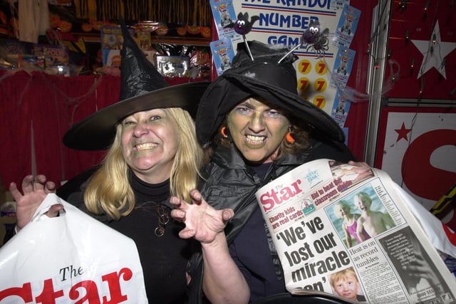Two witches running the Star stand at the 2001 Fright Night