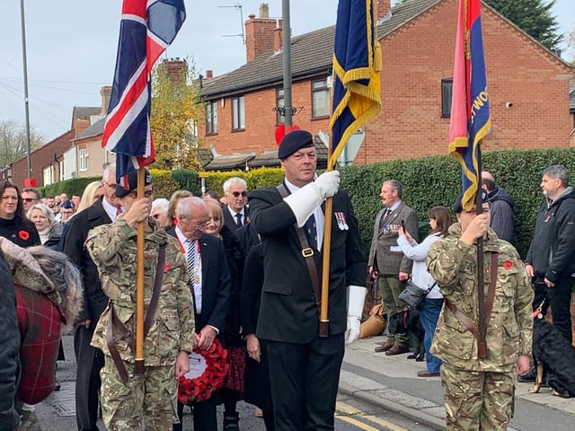 The parade marched from the war memorial to the Cadets Cross in Eastwood.