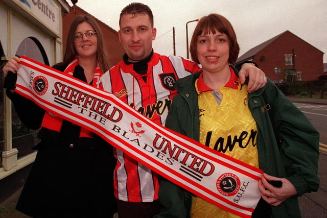 United supporters before the FA Cup semi-final against Newcastle in April 1998.