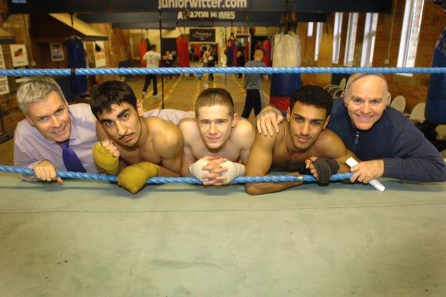 Brendan Ingle's brainbox boxers with the chief executive of Sheffield International venues, Steve Brailey, left with left to right, Ali Mateen, Adam Baguley, Muhssen Adaney and of course Brendan at the Newman Road Gym, Wincobank in 2004