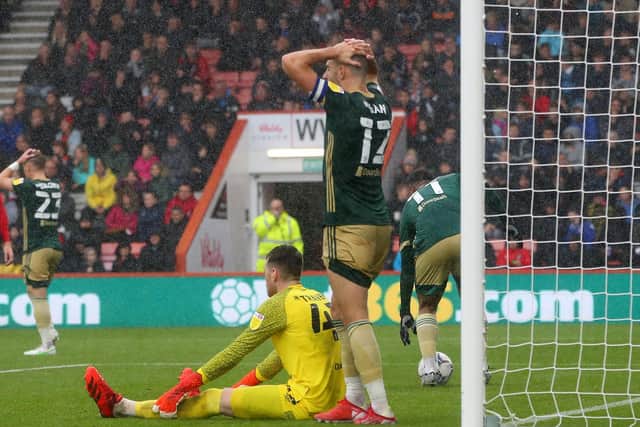 Bournemouth, England, 2nd October 2021. John Egan of Sheffield Utd facts to a missed chance  during the Sky Bet Championship match at the Vitality Stadium, Bournemouth. Picture credit should read: Paul Terry / Sportimage