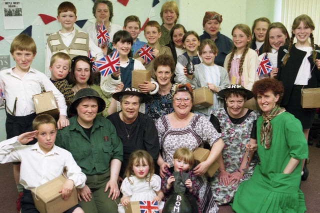 These people were rehearsing for their VE Day celebrations when this photo was taken at the Aim High Centre, Hylton Castle. Were you in this 1995 photo?