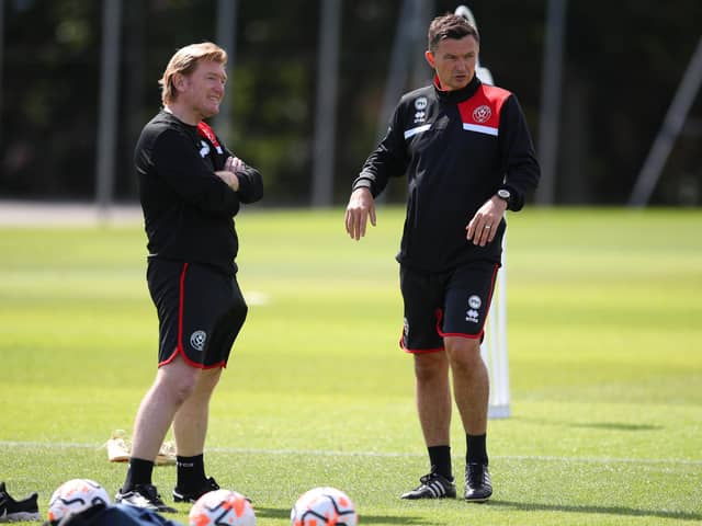 Sheffield United manager Paul Heckingbottom and his assistant Stuart McCall (left) are set for another breakthrough in the transfer market: Simon Bellis / Sportimage