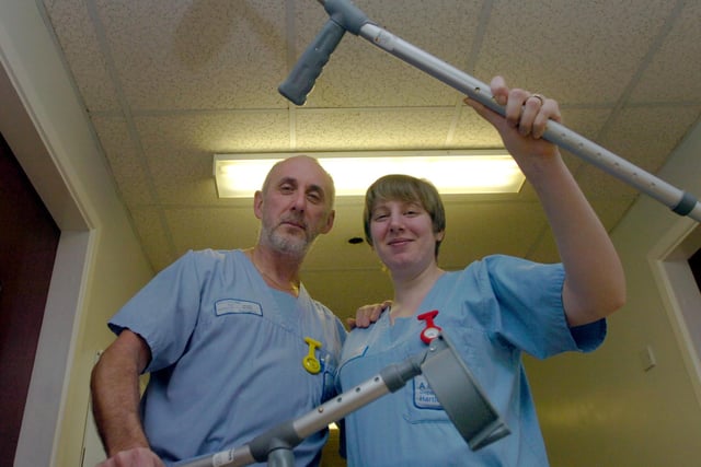 These hospital staff were appealing for the return of crutches in a photo taken ten years ago. Are you pictured?




CATCHLINE HM0110CRUTCHES