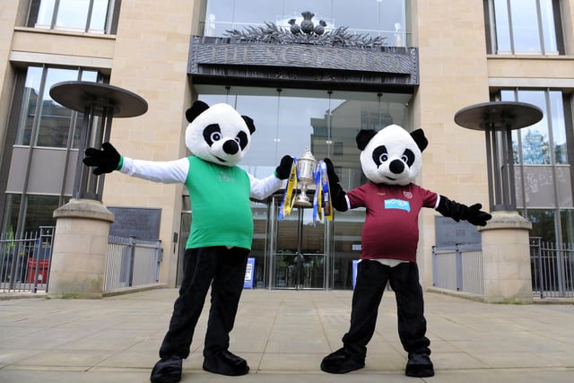 what else would the Pandas wear on their visit to the offices of The Scotsman and Evening News ahead of the cup final on May 19 at Hampden Park.