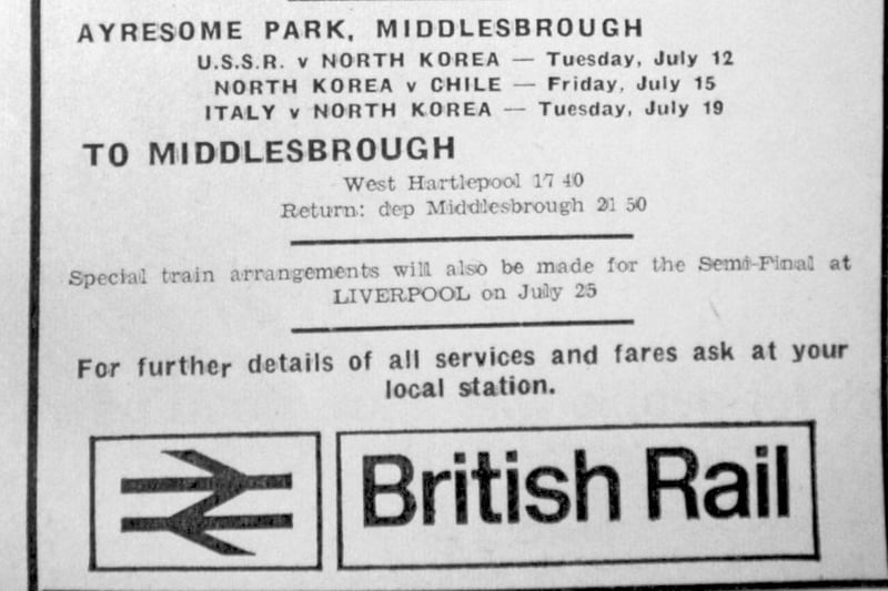More advice on the 1966 World Cup matches you could see on Hartlepool's doorstep - just by taking a short train ride.