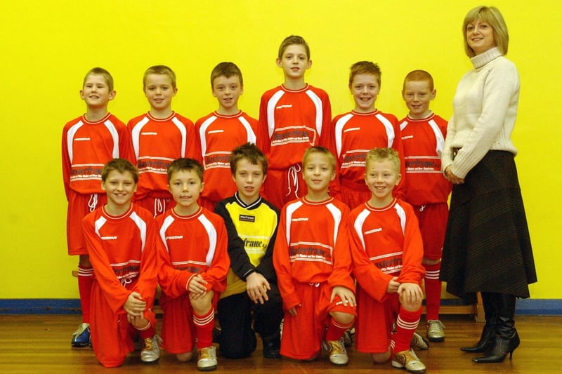 A new kit for these players at Marsden Primary School in 2005 thanks to Jaqueline Roy of Masterframe but who can tell us more?