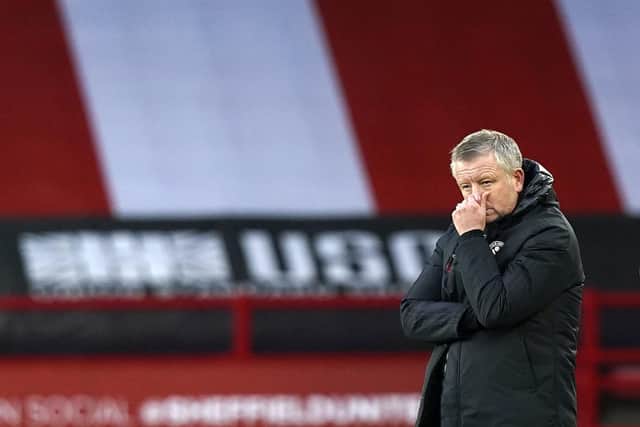 Chris Wilder will be frustrated by the lack of movement on the transfer front at Sheffield United as deadline day looms. Andrew Yates/Sportimage
