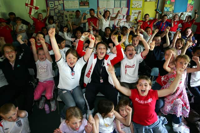 Were you cheering on England at the Marine Park School World Cup party in 2006?