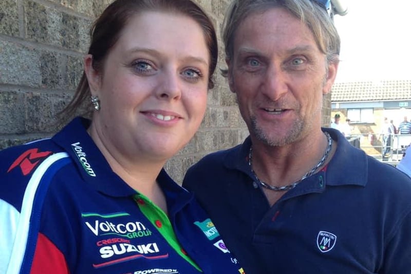 Jenny Haigh, said: "Carl Fogarty. Met him at BSB at Donnington. We had the suite above his which had a better view so he asked to come and join us. Spent a lovely afternoon with him and his friends. Such a nice guy."