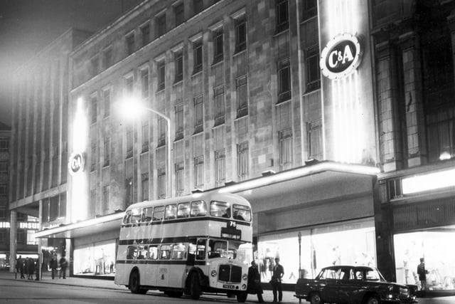 C & A pictured at night in 1965