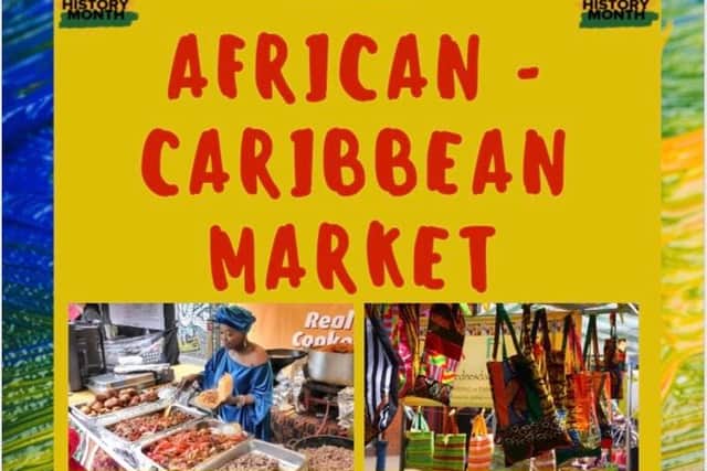 Flyer for Sheffield's first African-Caribbean market.