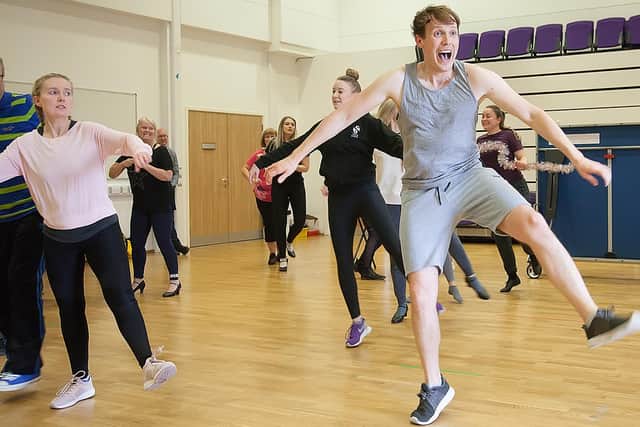 Dance rehearsals for the STOS production of Elf the Musical at the Lyceum Theatre, Sheffield