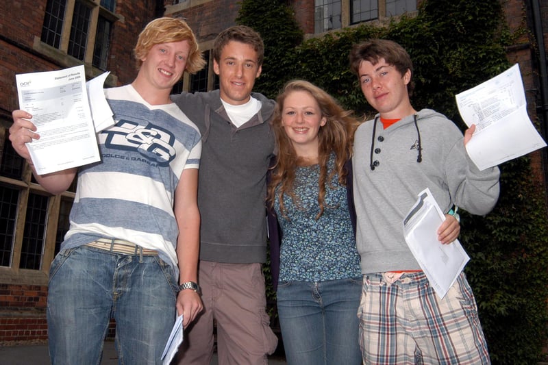 Picture: Ross Jackson (3 A's), Jonathan Hobbs (4 A's), Jessica Fish (4 A's) and Robbie Campbell (2 A's, 1 B).