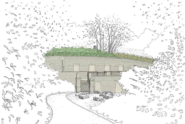 Artist's impression of the view from the lowest level of the cemetery that shows how more sun will be let through when contractors Casey remove tonnes of degraded concrete from on top of the catacombs.