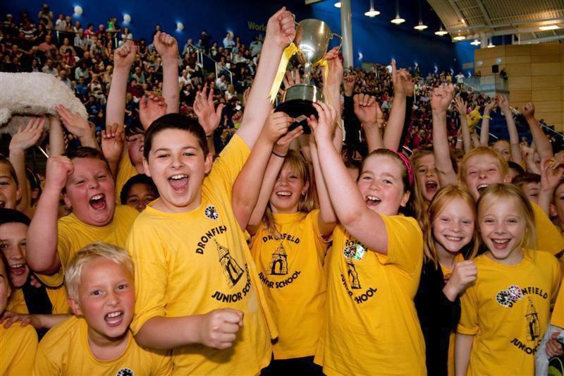 The annual sports day at the English Institute for Sports was a highlight of the year for Dronfield Junior School pupils near the end of term. Pictured are members of the winning Hardwick team (July 2009)