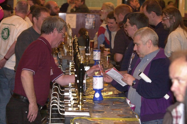 The 28th Steel City beer festival held at St Phillips Club Daisy Walk, Netherthorpe, Sheffield in 2002
