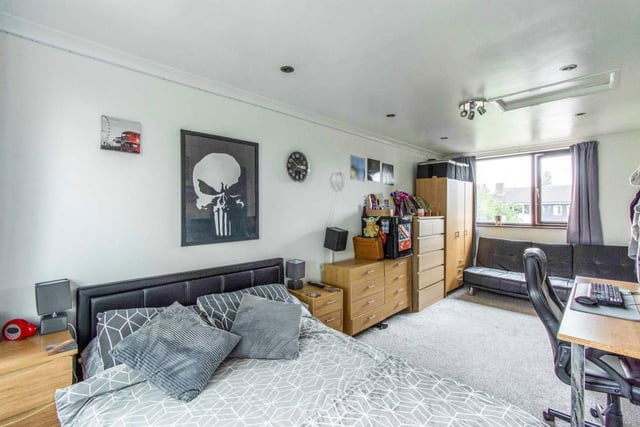 A double room with a front facing double glazed window and a rear facing double glazed window providing an abundance of natural light. There are two central heating radiators, a TV point and downlights to the ceiling with access to loft space.