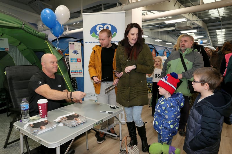 Ross Kemp, presenter of TV's Extreme World and former EastEnders actor, delighted crowds as he opened the new Chesterfield GO Outdoors store in 2018. Photo by Richard Sellers.