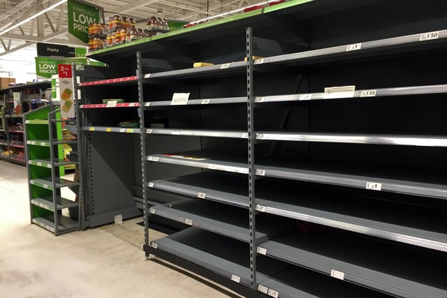 Panic buying has left supermarkets across Doncaster with empty shelves. Asda Doncaster Superstore, Gliwice Way, Bawtry Rd. Picture: NDFP-17-03-20 EmptyShelves 17-NMSY