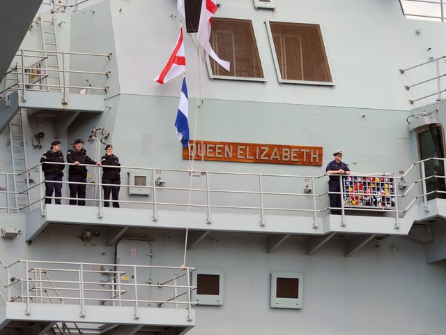 Britain's biggest warship HMS Queen Elizabeth pictured returning to Portsmouth after 10 weeks at sea, carrying out critical training. Picture: (020720-5183)