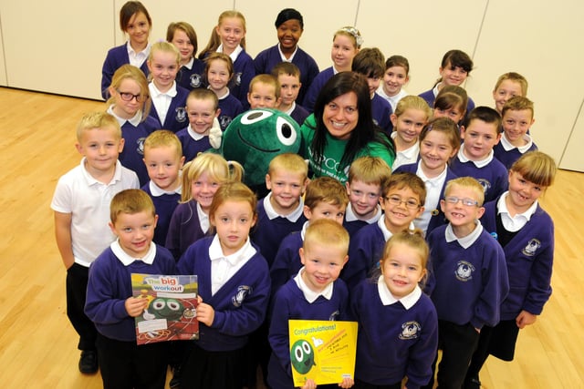 Hebburn Lakes Primary School pupils who took part in a sponsored workout in aid of the NSPCC. Remember this from 2013?