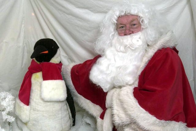 Pictured at Crystal Peaks, where Santa John Spotswood is seen in his grotto with his wobbling penguin.