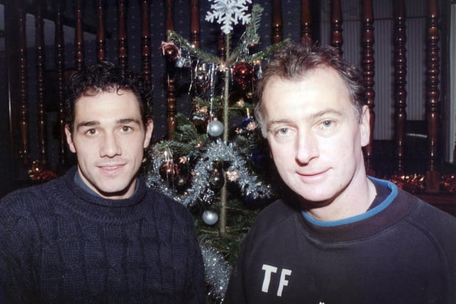 Striker Guy Whittingham and manager Trevor Francis at Christmas 1994.
