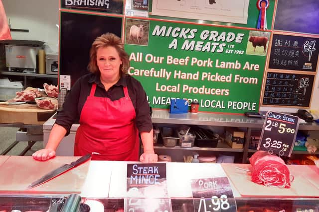 Susan Osborne of Mick's Grade A Meats at the Moor Market