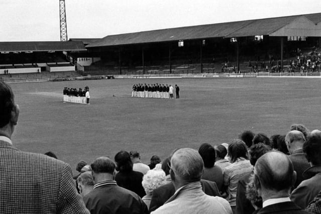 The last cricket match at Bramall Lane, between Yorkshire and Lancashire, in 1973