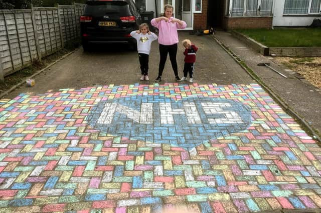 Leigh Park children create driveway artwork to thank NHS staff ahead of the first Clap For Carers in April