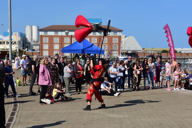 The Lips by Puppets with Guts at the Hartlepool Waterfront Festival Rebirth 2021 on Saturday.
